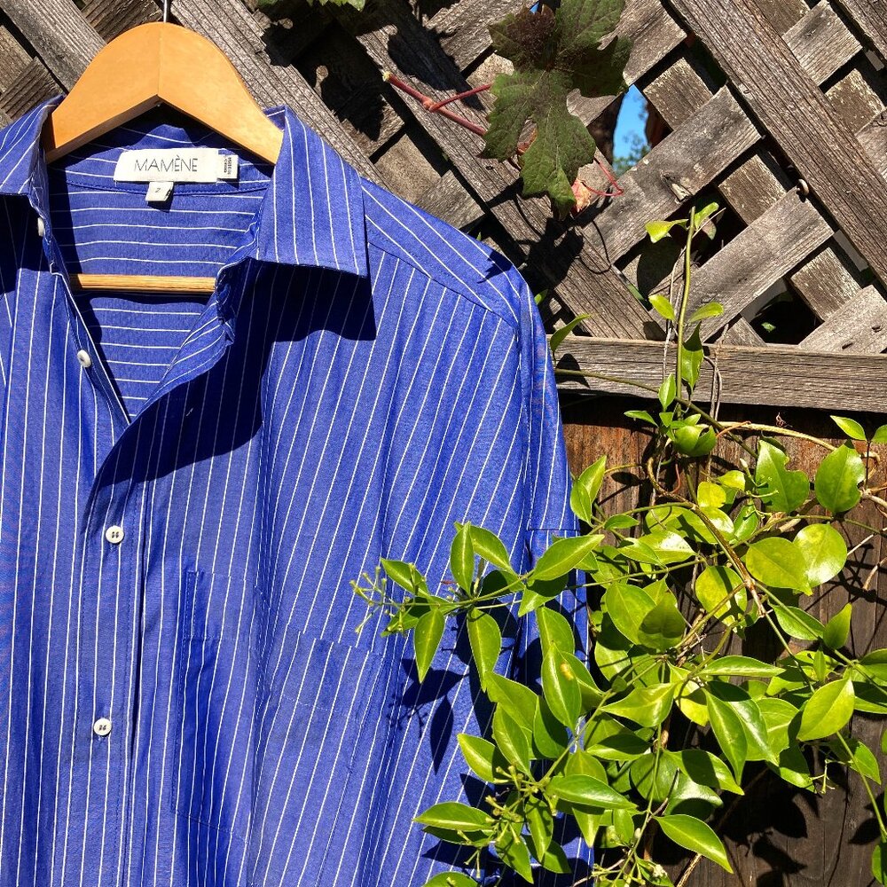 Mamene Phoebe Shirt Dress in Royal Stripe